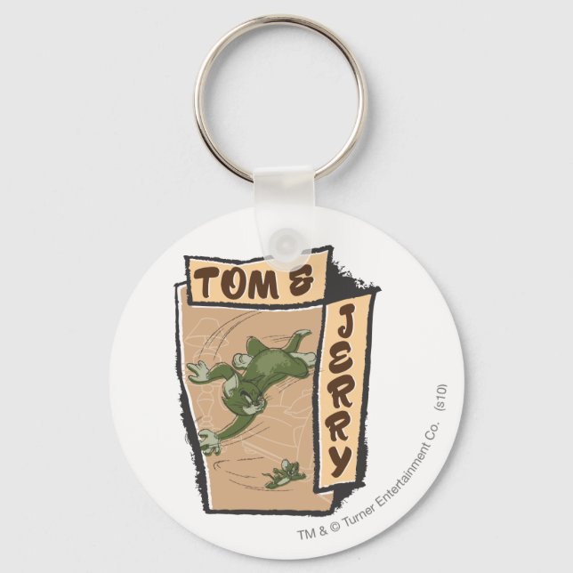 Porte-clés Tom et Jerry sur un canapé tan (Recto)