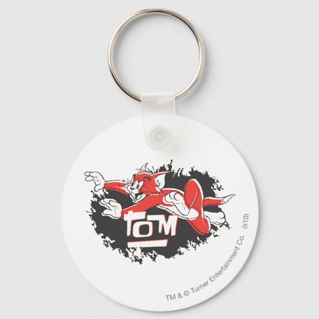 Porte-clés Tom Logo noir et rouge (Recto)