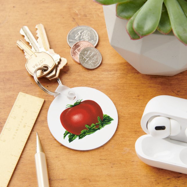 Porte-clés Tomate rouge vintage, légumes et fruits (Bureau)