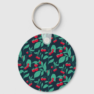 Porte-clés tomates cerises motifs sur les buissons