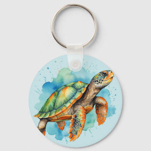 Porte-clés Tortue à peinture mignonne