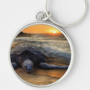 Porte-clés Tortue au coucher du soleil
