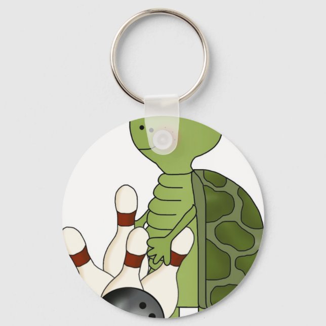 Porte-clés Tortue avec épingles de bowling et boule (Recto)