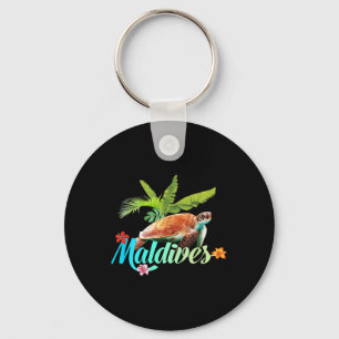 Porte-clés Tortue de mer des Maldives Hibiscus île Cadeau pla
