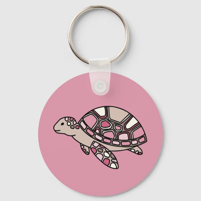 Porte-clés Tortue de mer rose (Recto)
