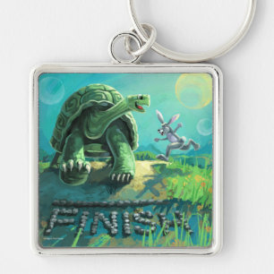 Porte-clés Tortue et l'art de lièvres