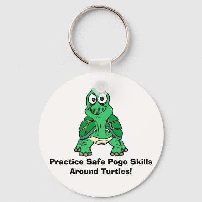 Porte-clés Tortue, Prends Des Compétences En Pogo Sécurisé Au (Recto)