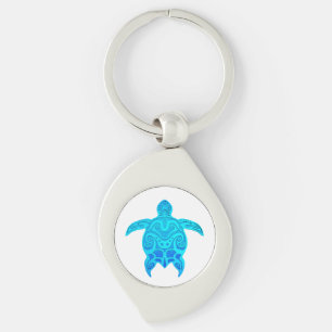 Porte-clés Tortue tribale bleue