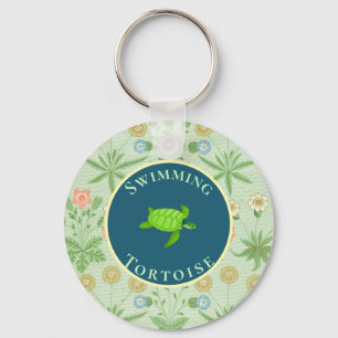 Porte-clés Tortue verte de natation