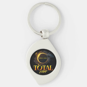 Porte-clés Total Éclipse solaire 8 avril 2024 Commémoratif