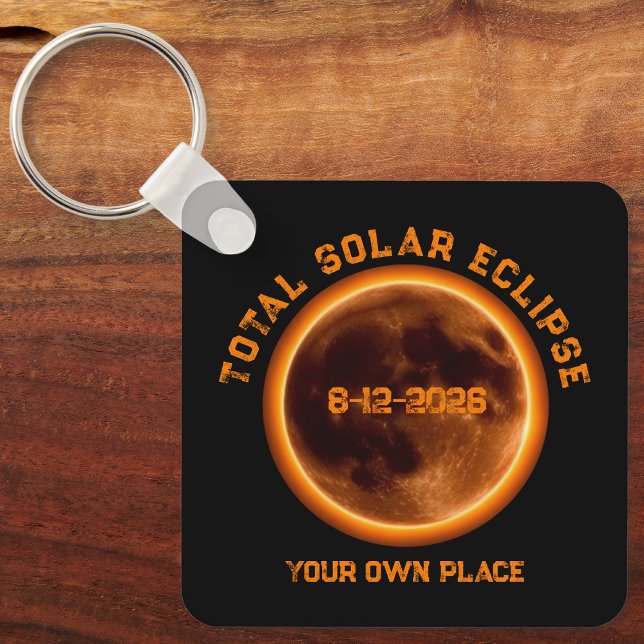 Porte-clés Total Solar Eclipse August 12 2026 (Total Solar Eclipse August 12 2026 Keychain)