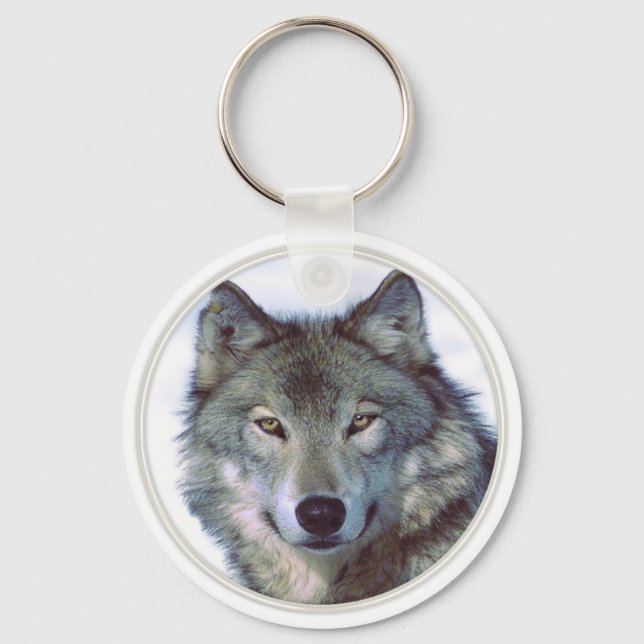 Porte-clés Totem animal du loup (Recto)