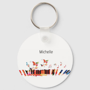 Porte-clés touches de piano pour enfants, pianiste