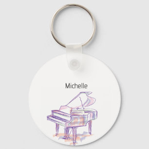 Porte-clés touches de piano pour enfants, pianiste