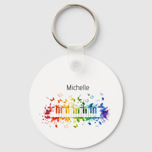 Porte-clés touches de piano pour enfants, pianiste