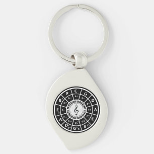 Porte-clés Touches de piano Trebleclef Cercle des cinquantièm