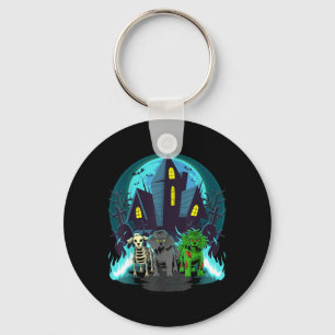 Porte-clés Toudous noirs squelette zombie Halloween Caniche C