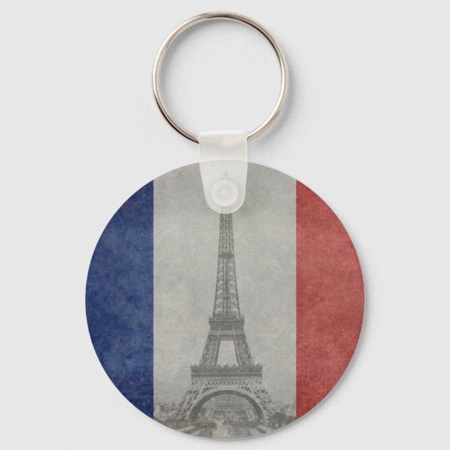 Porte-clés Tour Eiffel, Paris France (Recto)