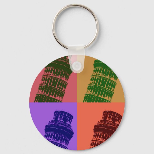 Porte-clés Tour penchée de Pise Pop Art (Recto)