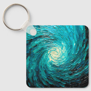 Porte-clés Tourbillon océan turquoise abstrait