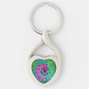 Porte-clés Tourbillon rétro Super rose et bleu chaud