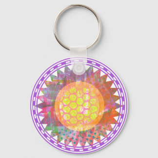 Porte-clés Tournesol arc-en-ciel Hippie