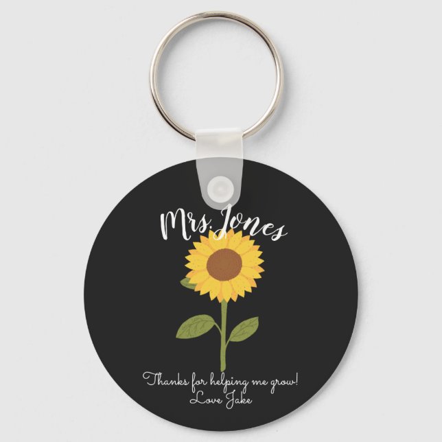 Porte-clés Tournesol jaune aidant à grandir (Recto)