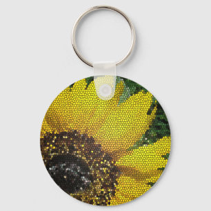 Porte-clés Tournesol Vivid Fleur Jaune Mosaïque