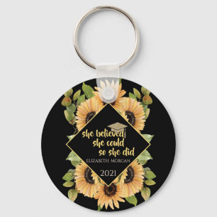 Porte-clés Tournésols Pailletent Tasse de Boisson pour le Cha