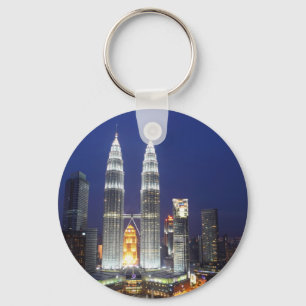 Porte-clés Tours Petronas illuminées la nuit Kuala Lumpur