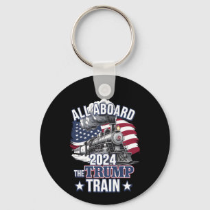 Porte-clés Tous à bord du train Trump Trump 2024 Patriotique 
