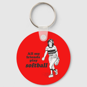 Porte-clés Tous mes amis jouent au softball