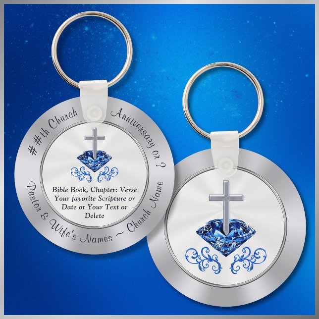 Porte-clés Toute année pas cher Église Anniversaire Faveurs (Cheap Church Favors or Cheap Gifts for Congregation. Church Anniversary Ideas. Church Party Supplies)