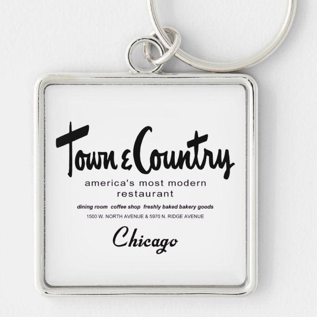 Porte-clés Town & Country Restaurants, Chicago, IL (Devant)