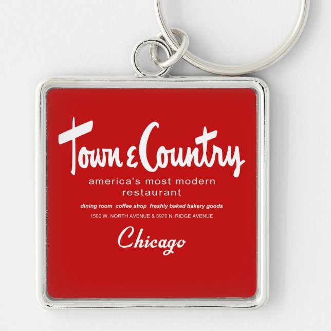 Porte-clés Town & Country Restaurants, Chicago, IL (Devant)
