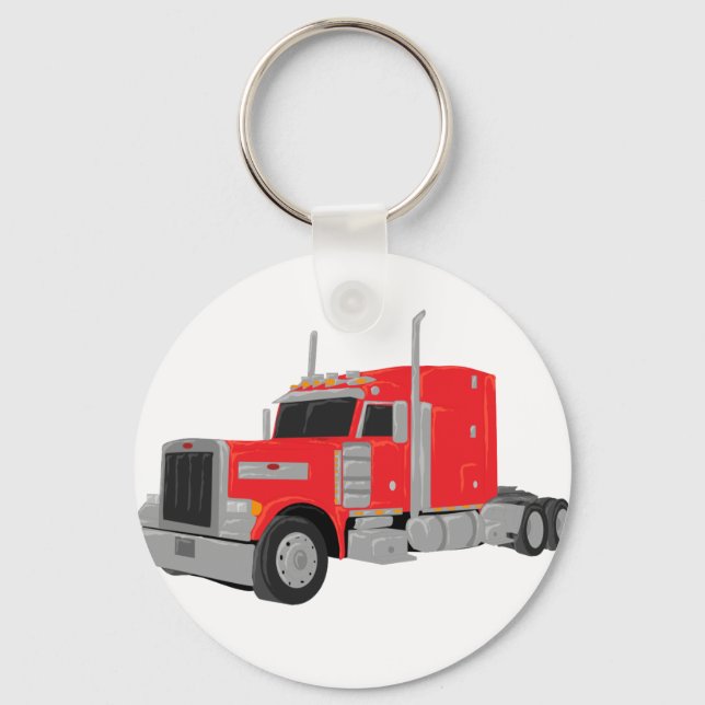 Porte-clés tracteur de construction de pierre rouge (Recto)