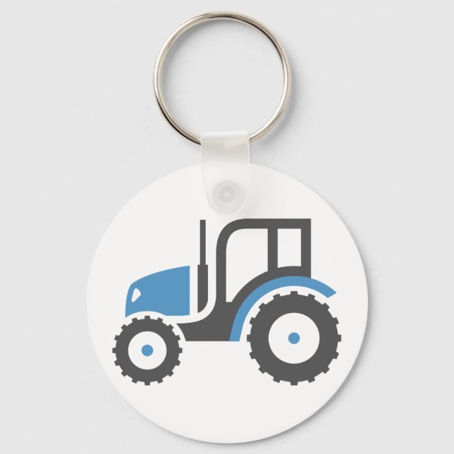 Porte-clés Tracteur gris bleu (Recto)