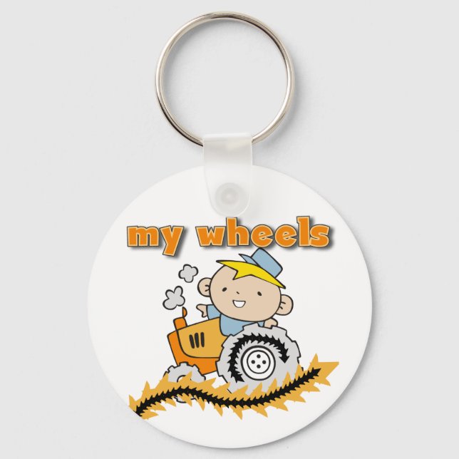 Porte-clés Tracteur mes T-shirts et cadeaux de roues (Recto)