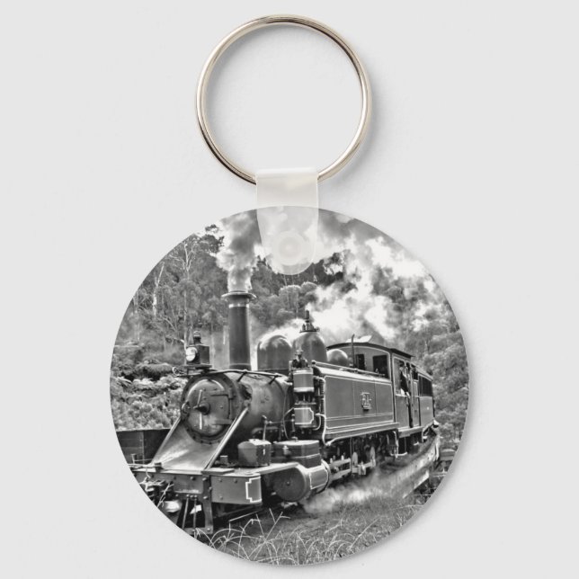 Porte-clés Train moteur à vapeur vintage (Recto)