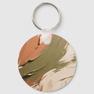 Porte-clés Traits de peinture abstraits Tons terre neutres