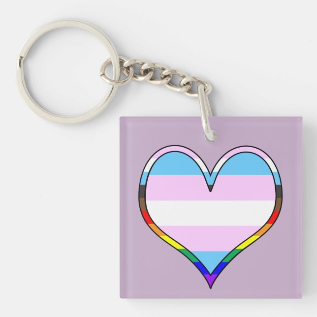 Porte-clés Trans Pride Heart Keychain (Devant)