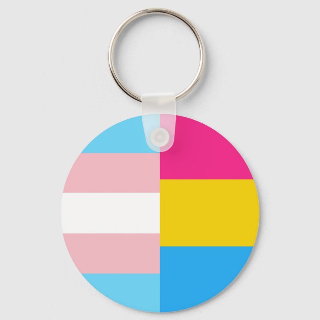 Porte-clés Transgender Pansexual Dual Pride Flag (Recto)