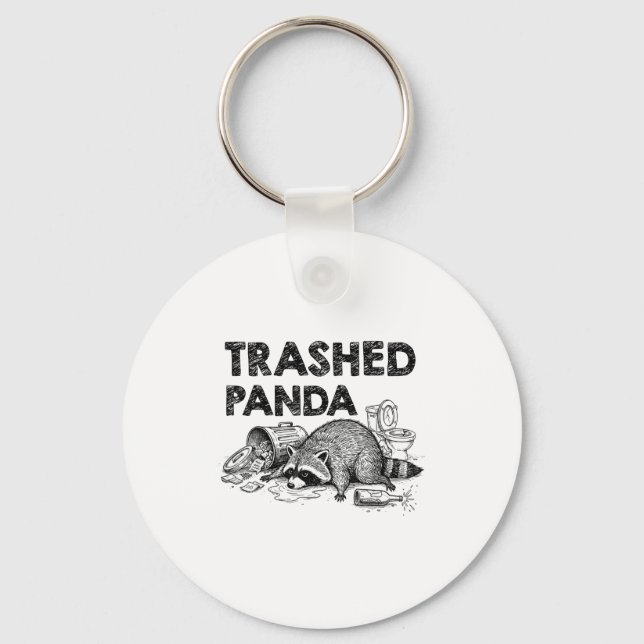 Porte-clés Trashed Panda Funny Drunk Racoon Gets Drunk Meme F (Recto)