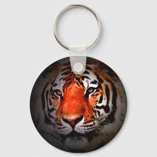Porte-clés Travail artistique motivant au visage de tigre