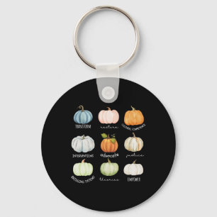 Porte-clés Travailleur social Halloween Citrouille d'automne 