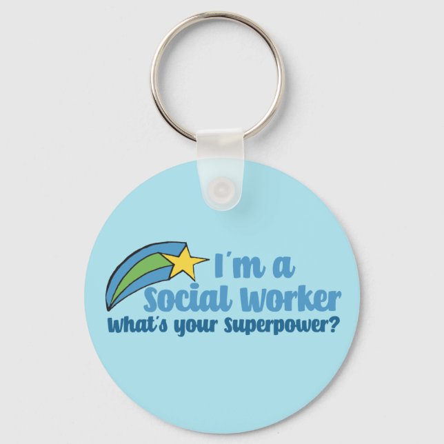 Porte-clés Travailleur social Superhero (Recto)