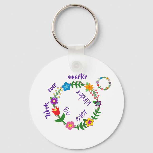 Porte-clés Travaillez toujours plus intelligemment, Soyez tou (Recto)