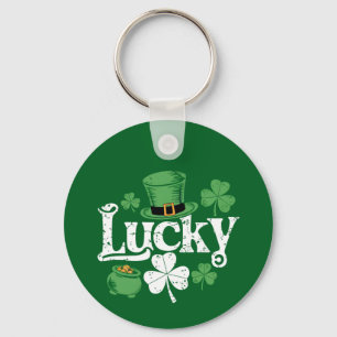 Porte-clés Trèfle Chanceux Saint Patrick Trèfle Vintage