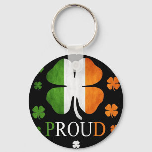 Porte-clés Trèfle irlandais de feuille du drapeau quatre