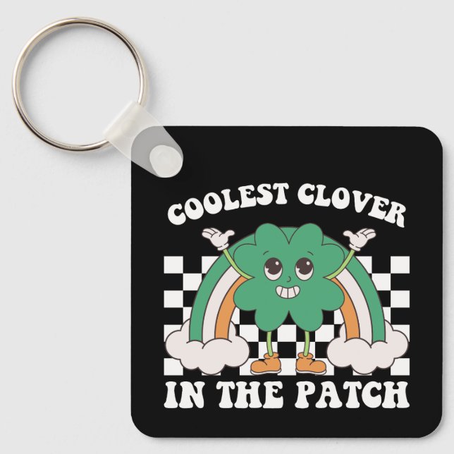 Porte-clés Trèfle le plus cool du patch St Patrick's Day (Recto)